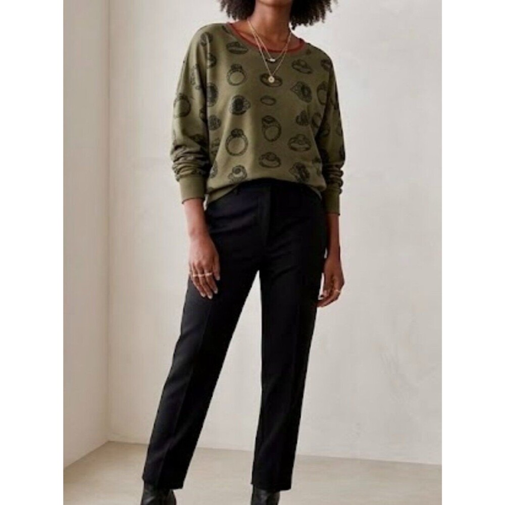 Gentle Fawn Put A Ring On It Olive Green Graphic Sweatshirt Size XS